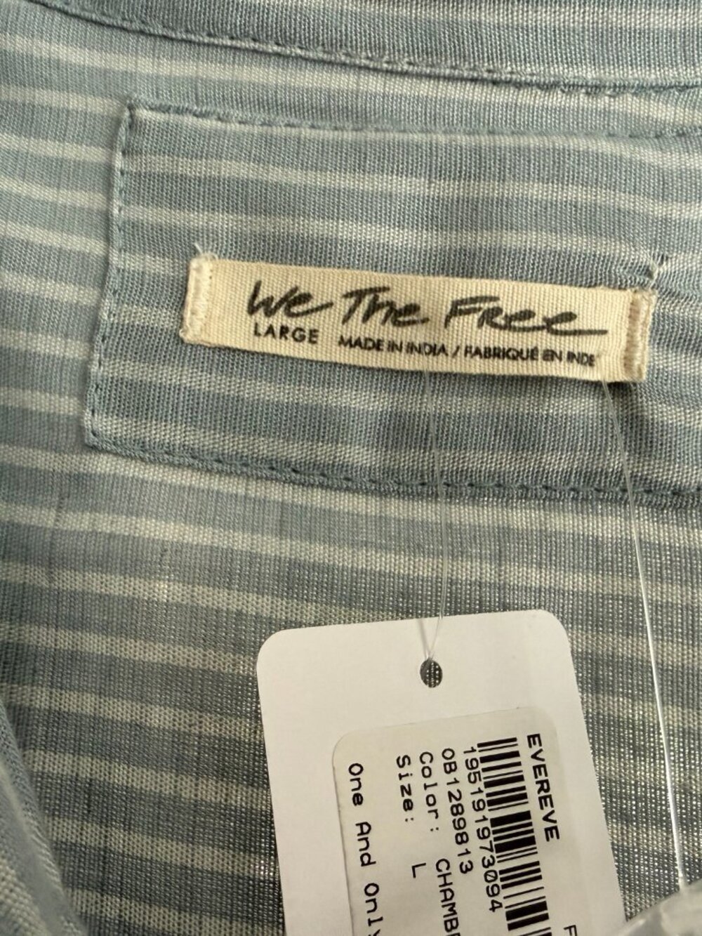 Free People One and Only Stripe Button Down shirt NWT - Picture 6 of 8